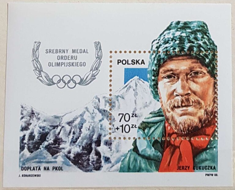 3007 Blok92 Srebrny medal Orderu Olimpijskiego dla Jerzego Kukuczki